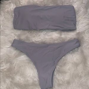 grey strapless bikini from Zaful